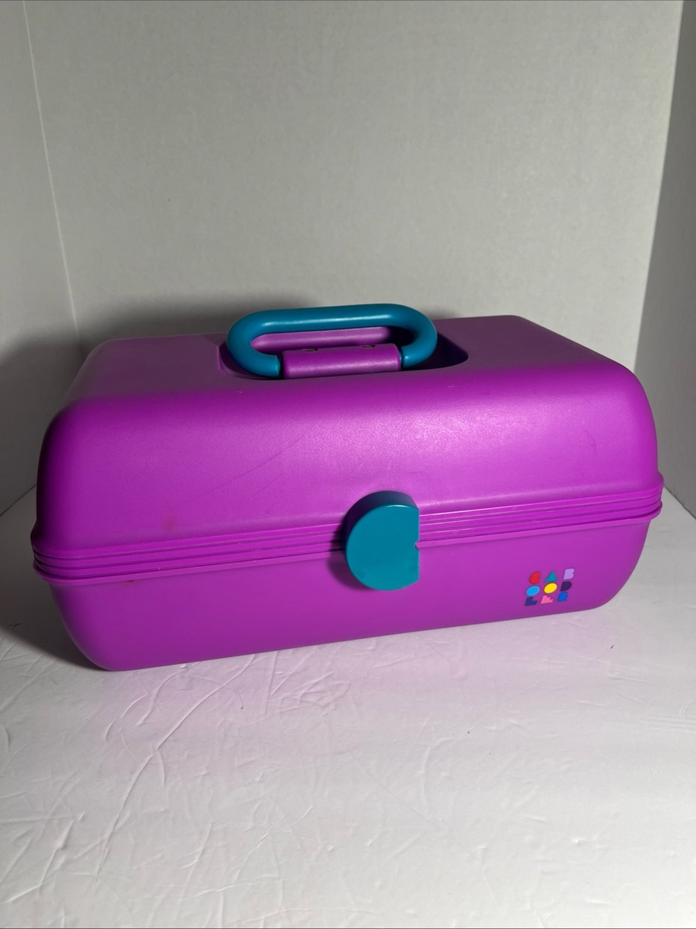 Retro 90's Caboodles Makeup Case 2622 Purple Teal Vintage Storage Box
